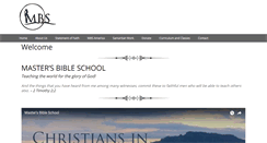 Desktop Screenshot of mastersbibleschool.org